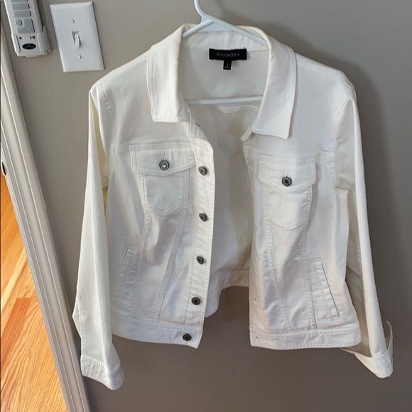 talbots white jean jacket